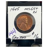 1945 Lincoln Wheat Cent MS65+ RD