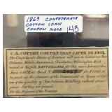 1863 Confederate Cotton Loan Coupon Note