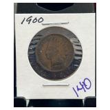 1900 Indian Head One Cent Coin