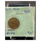 1870 Spanish Coin With Holder