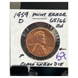 1959 D Lincoln Cent Mint Error