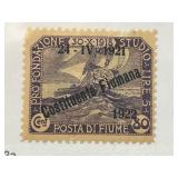 1922 Fiume 80c Bright Violet Stamp