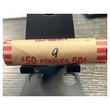 Roll of Wheat Pennies in Paper Wrapper