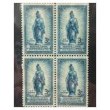 Block of Four 1950 3-Cent Sesquicentennial Stamps