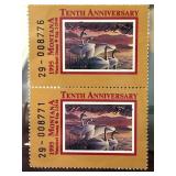 1995 Montana Anniversary Duck Stamp Pair