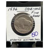 1936 DDR-002 Five Cents Coin, United States
