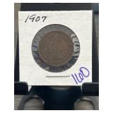 1907 United States Indian Head One Cent Coin