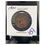 1901 United States Indian Head One Cent Coin