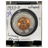1953-D Wheat Penny in Lucky Penny Holder
