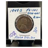 1949-S Lincoln Wheat Cent FS-101 DDO-001