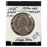 1955-D/D/D Jefferson Nickel RPM-001 MS65+