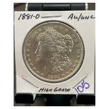 1881-O Morgan Silver Dollar, High Grade