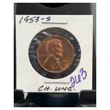 1953-S Lincoln Wheat Cent, Ch. Unc.