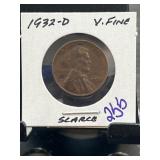 1932-D Lincoln Wheat Cent, Very Fine