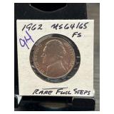 1962 Jefferson Nickel MS64/65 FS