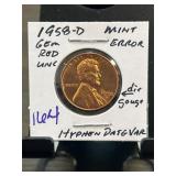 1958-D Lincoln Cent Mint Error