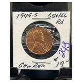 1949-S Lincoln Wheat Penny MS 65+ to MS 66 RD