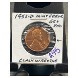 1952-D Lincoln Cent Mint Error Coin