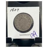 1907 Liberty Head Nickel in Card Holder