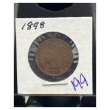 1898 Indian Head One-Cent Coin