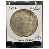 1896 Morgan Silver Dollar, AU/UNC Condition