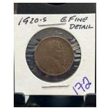 1920-S Lincoln Wheat Cent, Fine Details