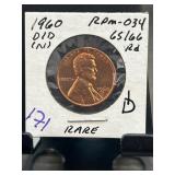 1960-D/D Lincoln Cent RPM-034 DDO Coin