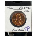 1961 Lincoln Proof Cent, PR67/68 Designation