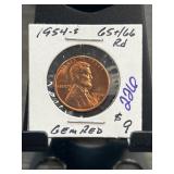 1954-S Lincoln Wheat Cent Gem Red