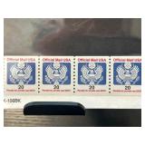 Four 20Â¢ Official Mail USA Stamps