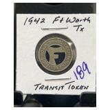 1942 Fort Worth Transit Token