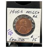 1945-S MS65+ RD Lincoln Wheat Cent