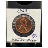 1963 Lincoln Cent Gem Red Proof