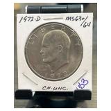 1972-D Eisenhower Dollar, CH. UNC