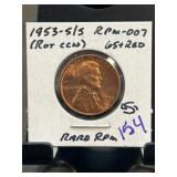 1953-S/S RPM-007 Lincoln Wheat Cent Coin