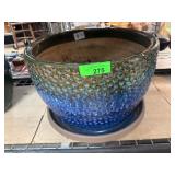 Colorful Ceramic Planter with Textured Design