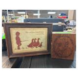 Framed Artwork and Wooden Decorative Box Duo