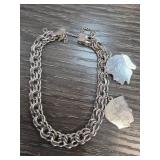 Double-Strand Chain Bracelet with Silhouette Charm