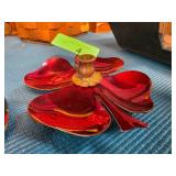 Four-Leaf Clover Red Metal Candleholder