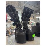 Black Platform Boots With Multiple Buckles