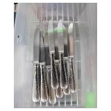 Six Textured Handle Knives