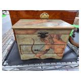 Decorative Wooden Box with Cherub Motif