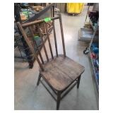 Wooden Spindle-Back Chair With Rustic Finish