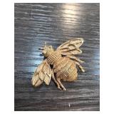 Gold-Toned Bee Brooch with Pinback Closure