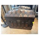 19th-Century Wooden and Metal Trunk