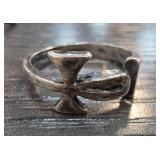 Sterling Silver Cross Design Ring, Size 6.5