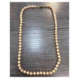 German Silver and Faux Pearl Necklace