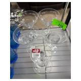 5 Clear Glass Cocktail Coupes
