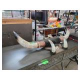 Mounted Horn Display with Wood Base