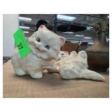 Ceramic Cat Figurines, Pair with Felt Pads